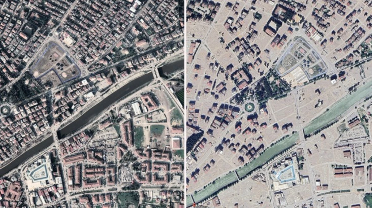 Depremin yıkıp geçtiği Hatay’da felaketin büyüklüğü uydu fotoğraflarına yansıdı