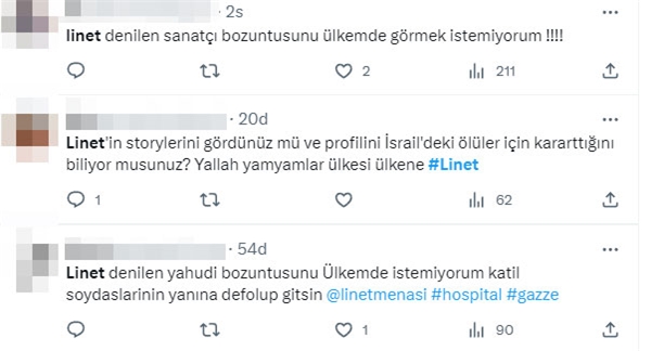 İsrail asıllı Türk şarkıcı Linet, Hamas'ı savundu