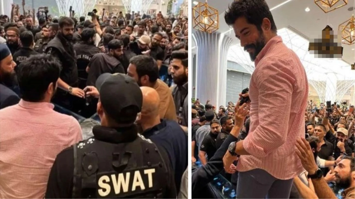 Pakistan’da Burak Özçivit izdihamı! Erkek hayranlarının içinden güçlükle kurtarıldı