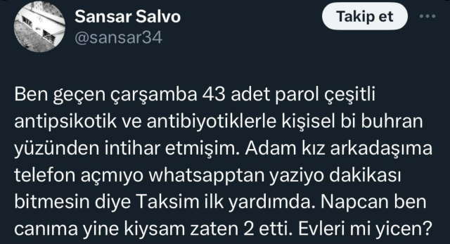 Rapçi Sansar Salvo intihar girişiminde bulundu