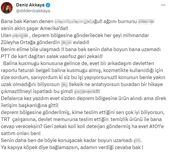 Deniz Akkaya, Kenan-Eylül Öztürk çiftini hedef aldı: Evde uyuşturucu ve swinger partisi verdiler