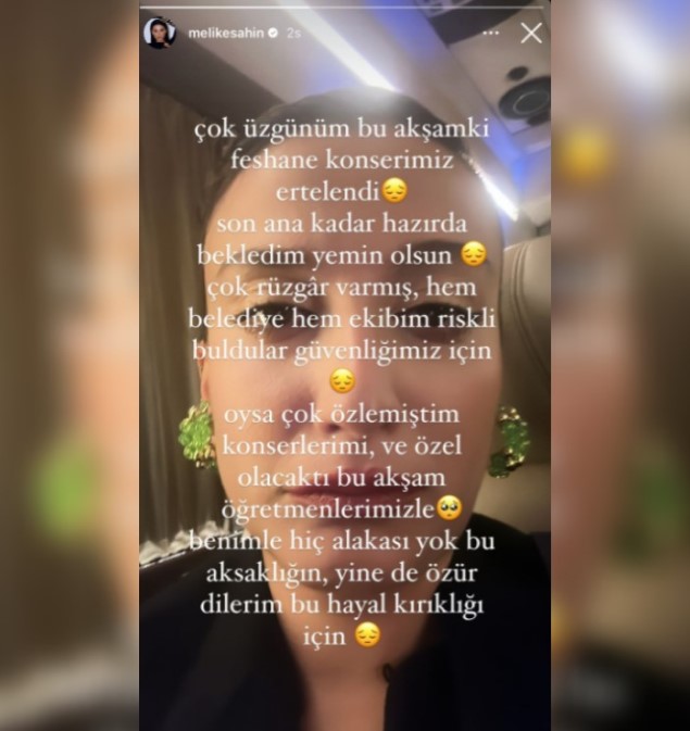 Seyircileri 3 saat bekletip konsere çıkmayan Melike Şahin, İBB'ye ateş püskürdü