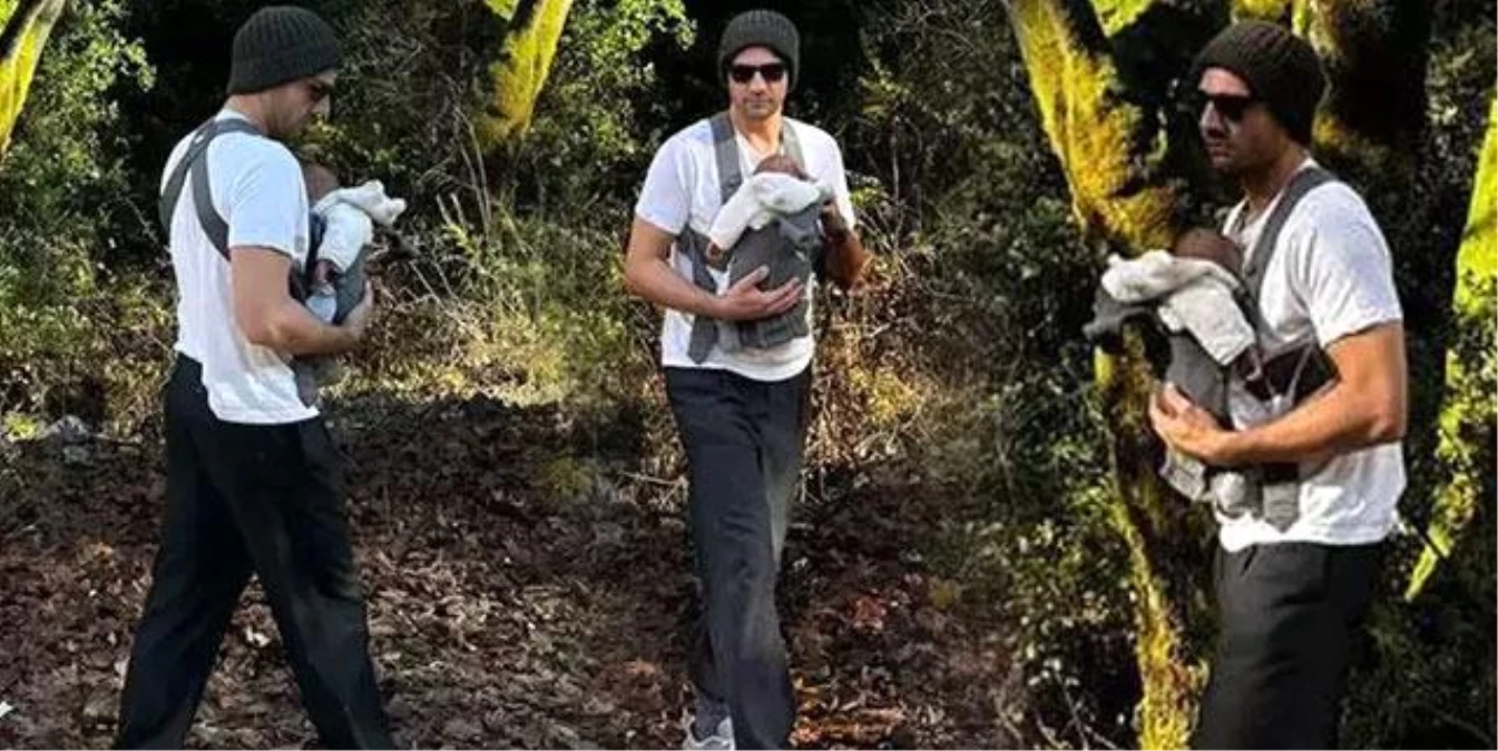 Kaan Urgancıoğlu’nun 17 günlük oğluyla doğa yürüyüşü