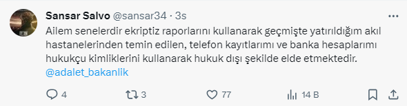 İntihar teşebbüsünde bulunmuştu! Ünlü rapçi Sansar Salvo ailesini Adalet Bakanlığı'na şikayet etti