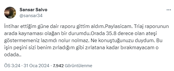 İntihar teşebbüsünde bulunmuştu! Ünlü rapçi Sansar Salvo ailesini Adalet Bakanlığı'na şikayet etti