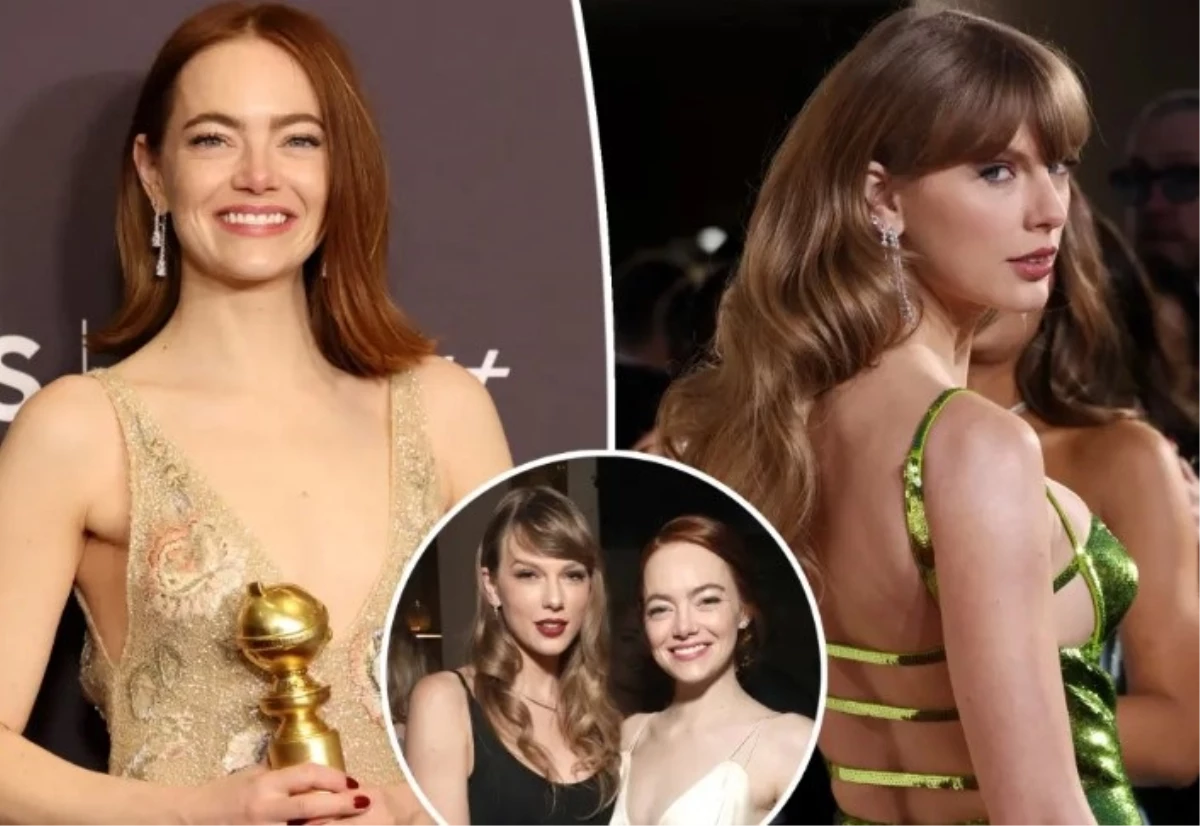 Altın Küre Ödüllerinde en iyi oyuncu ödülünü alan Emma Stone, yakın arkadaşı Taylor Swift’e kameralar önünde küfür etti