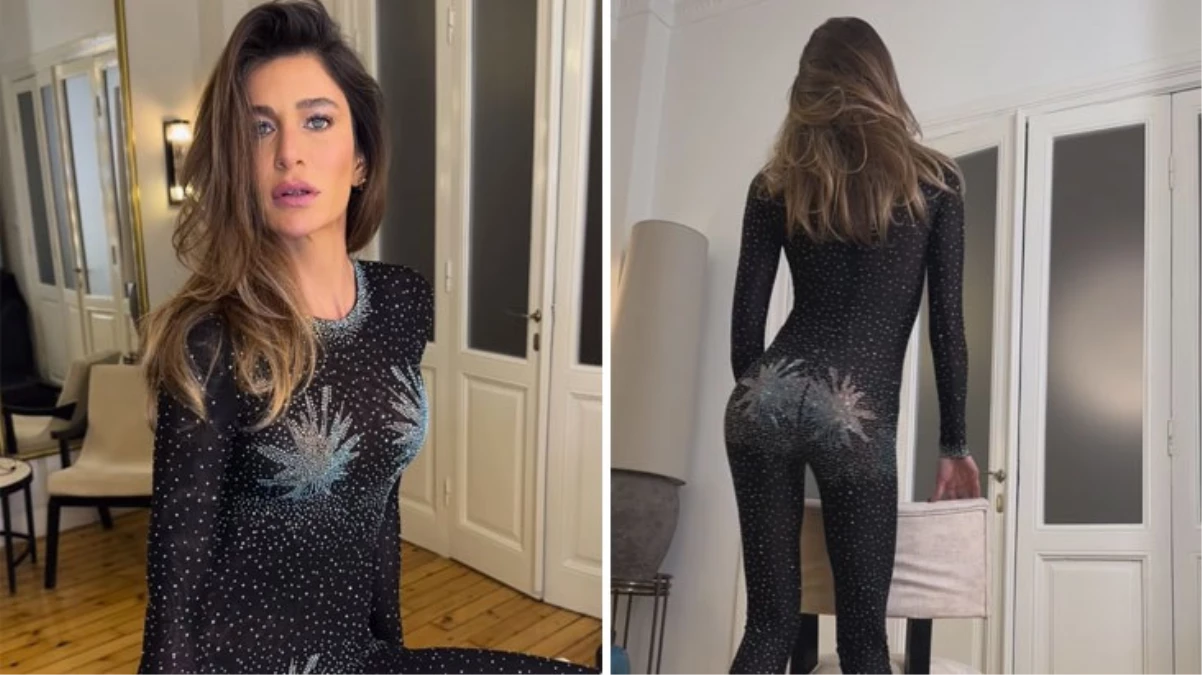 Berrak Tüzünataç, daracık tulumuyla kalça dansı yaptı