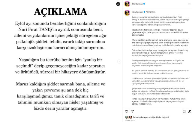 Piyanist İklim Tamkan, Fırat Tanış Hakkında Uzaklaştırma Kararı Aldırdı