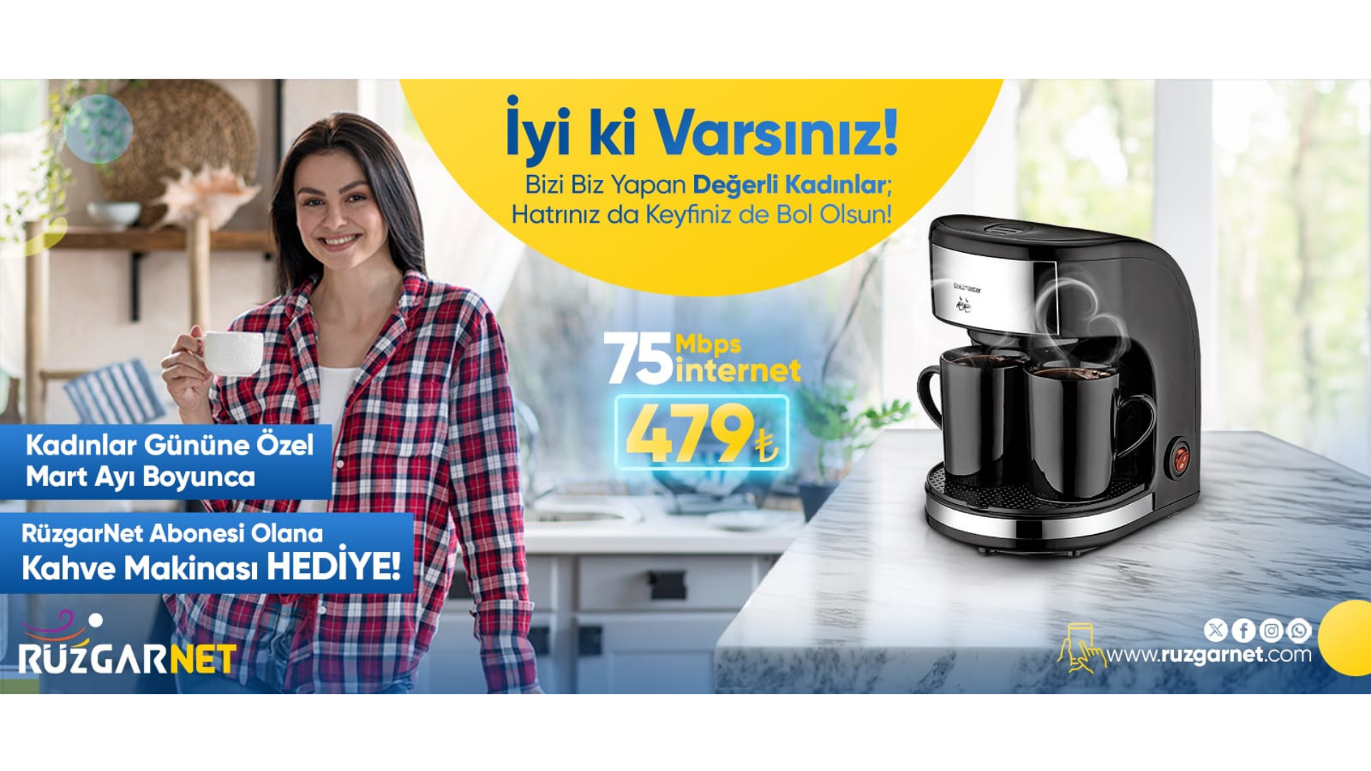 RüzgarNetten Kadınlar Gününe Özel Kahve Makinesi