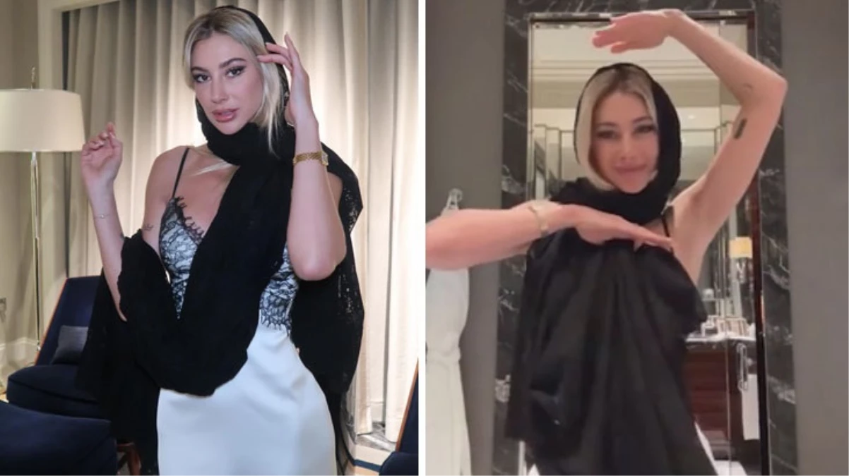 Bahreyn’e giden Şeyma Subaşı, başını kapatıp dans etti
