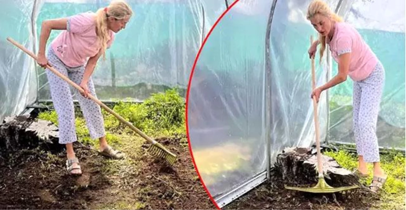 Manavagat’taki çiftliğinde kendine küçük bir sera yaptıran 46 yaşındaki manken