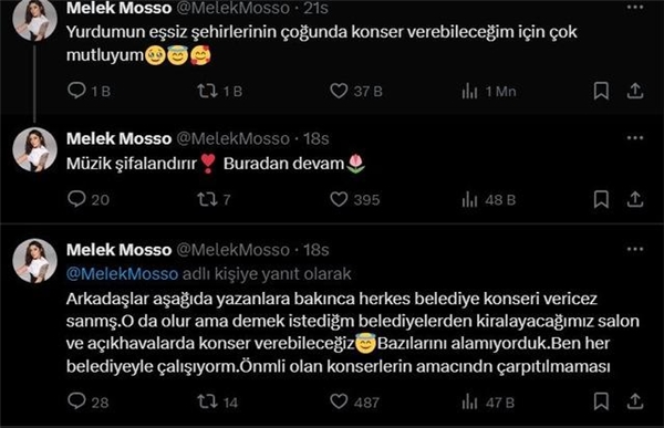 Melek Mosso: Yurdumun eşsiz şehirlerinde konser verebileceğim için mutluyum