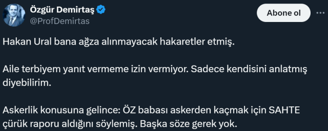 Hayat pahalılığından bahseden Hakan Ural, kendisini eleştiren Özgür Demirtaş'a verdi veriştirdi, ünlü ekonomistten yanıt gecikmedi