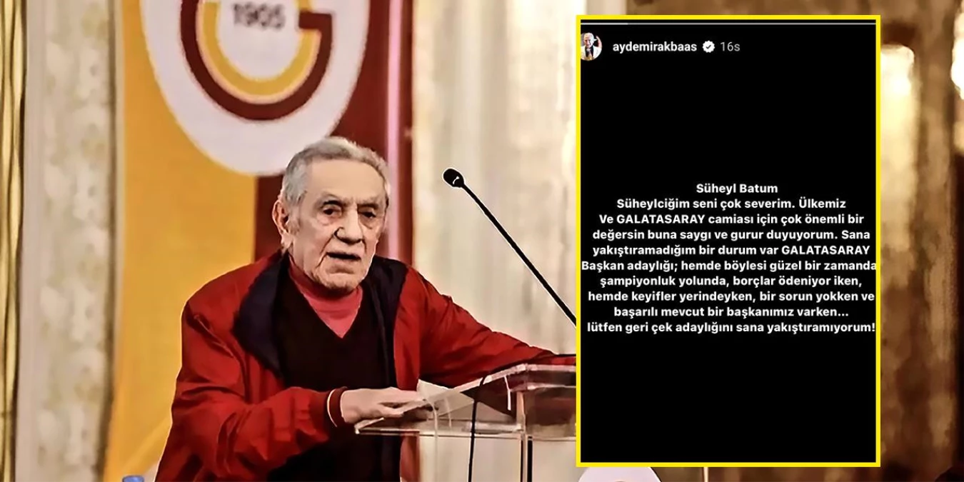 Ünlü oyuncu Aydemir Akbaş, Galatasaray başkan adayı Süheyl Batum’un adaylığına karşı çıktı